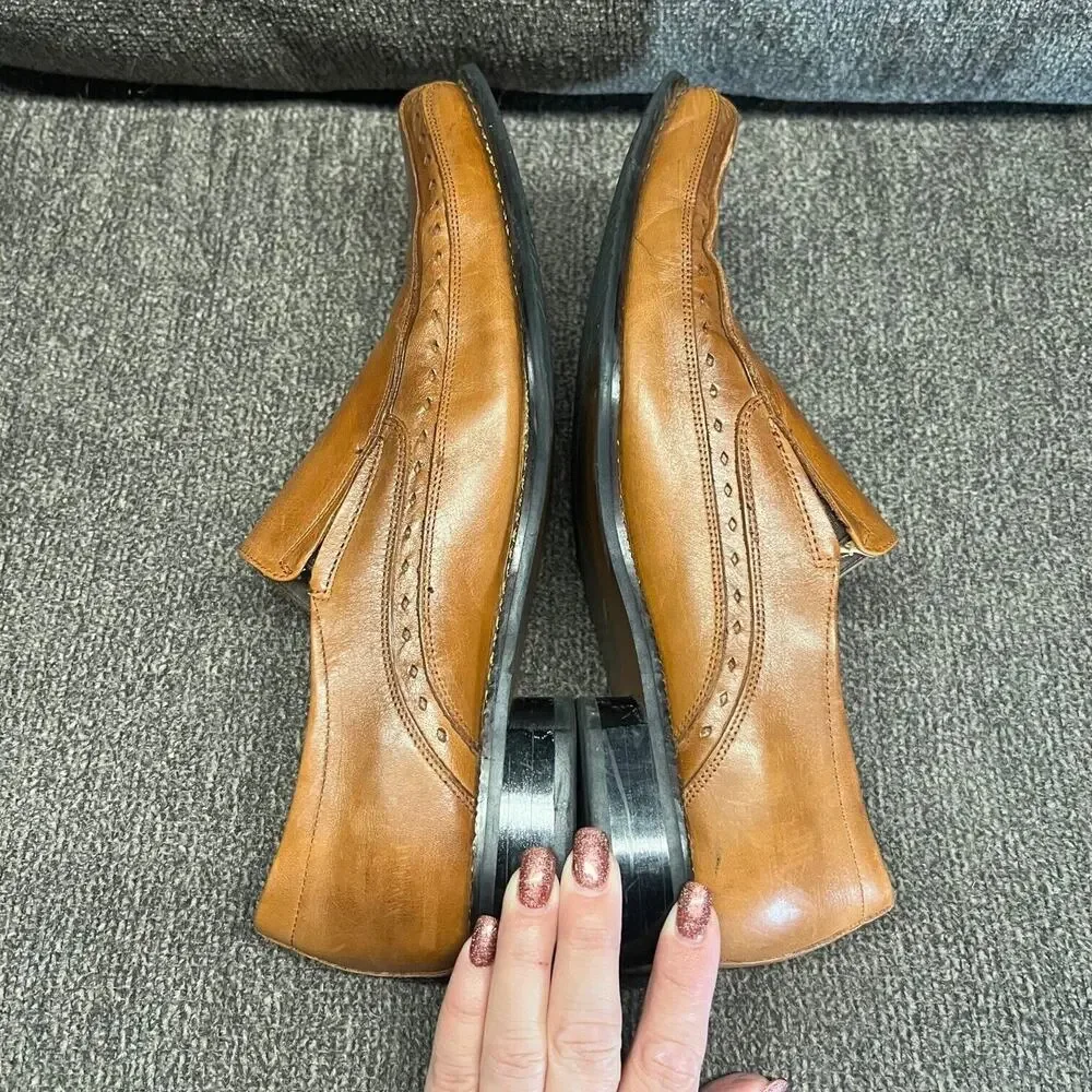 Stacy Adams Men's Dress Shoes Sz 10M Cognac Brown Leather Slip On Loafers Danton